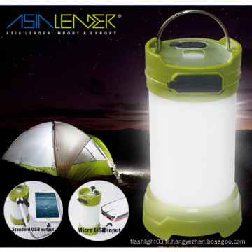 Chargeur de téléphone portable USB et flash lumineux Lumière de camping